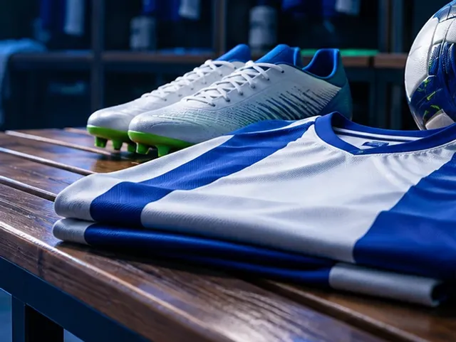 Locker room with kit on the bench
